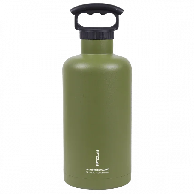 Fifty/Fifty 2L Bottle 3 Finger Lid - Olive - Tashqila Fifty/Fifty 2L Bottle 3 Finger Lid - Olive - Tashqila